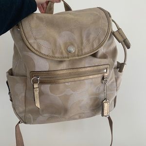 Coach Backpack Signature Canvas Gold